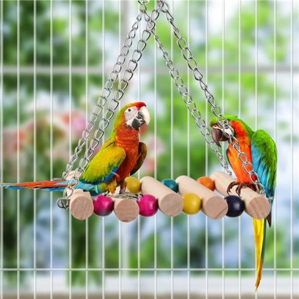 Parrot Toys Swing Hanging,18 Pieces Bird Cage Accessories Toy Perch Ladder